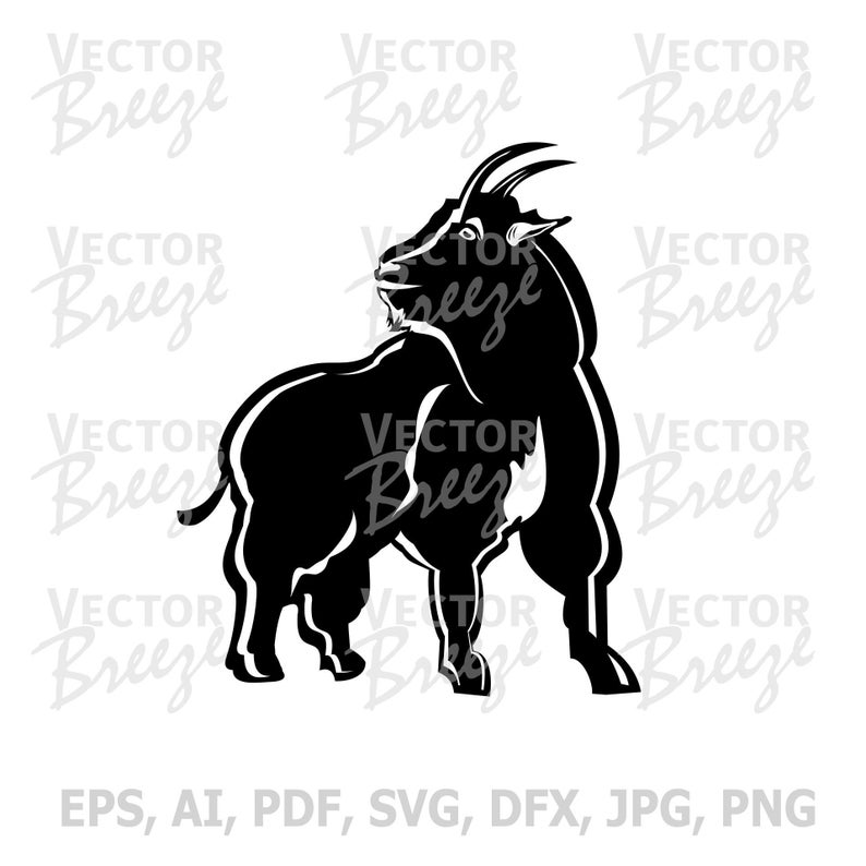 794x794 Mountain Goat Black Vector Original Illustration Graphic Etsy