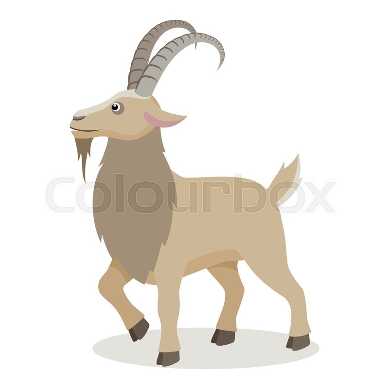 800x800 Cartoon Mountain Goat In Different Stock Vector Colourbox
