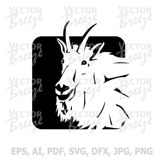 570x570 Mountain Goat Vector Original Illustration Graphic Digital Etsy