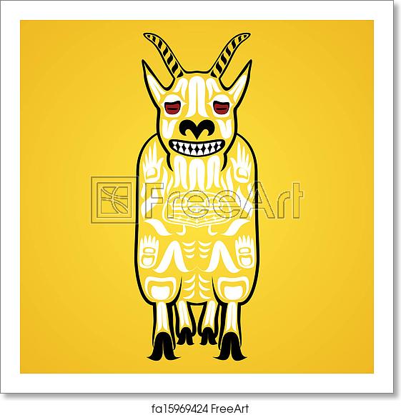 561x581 Free Art Print Of Vector Illustration Of A Mountain Goat Vector