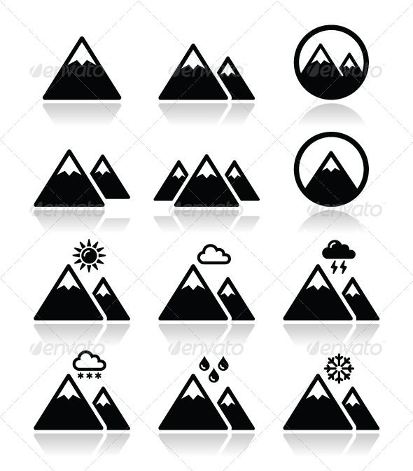 590x672 Mountans Set Grafiki Icon Set, Mountain Illustration