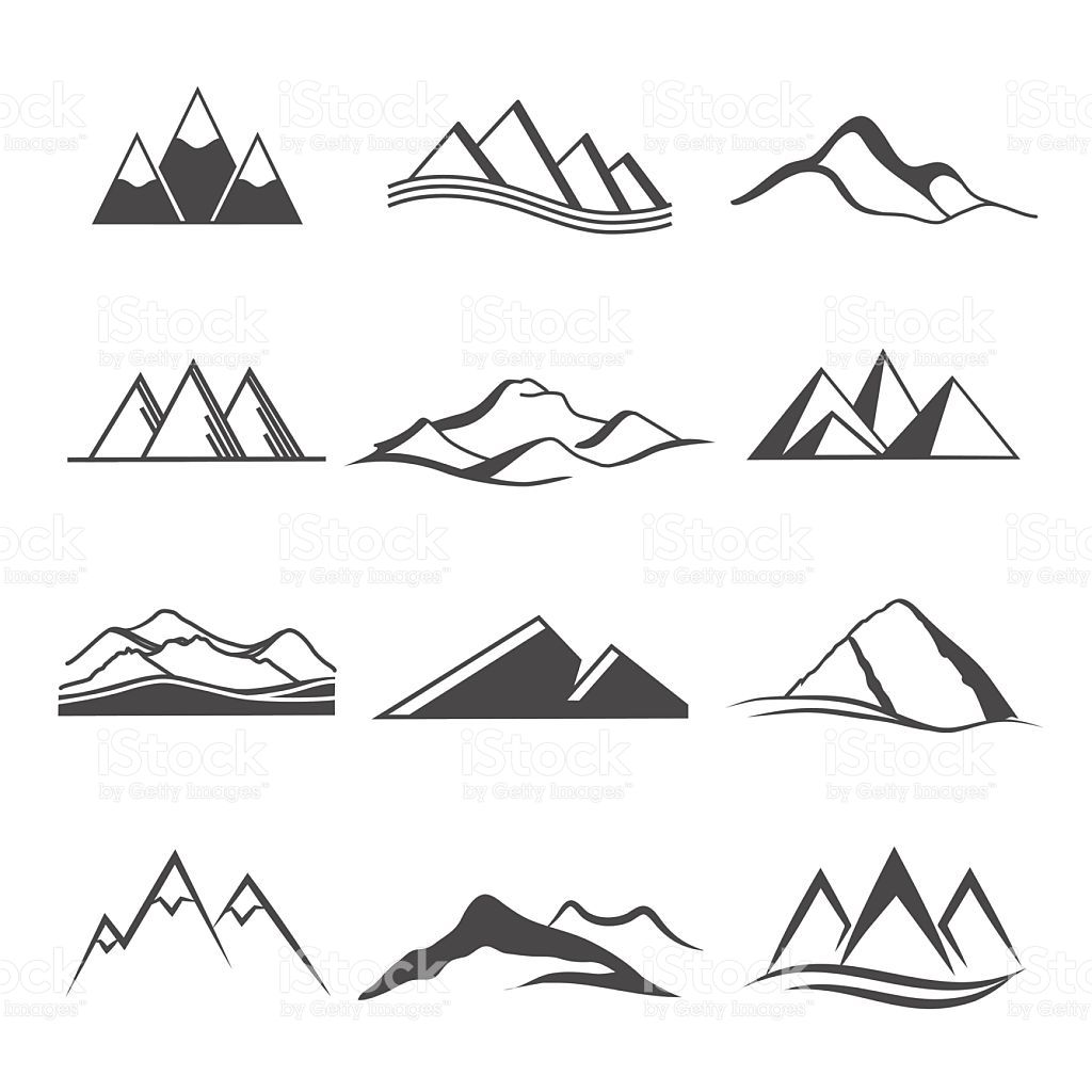 1024x1024 Set Of Retro Badges And Label Vector Mountains Landscape Badges