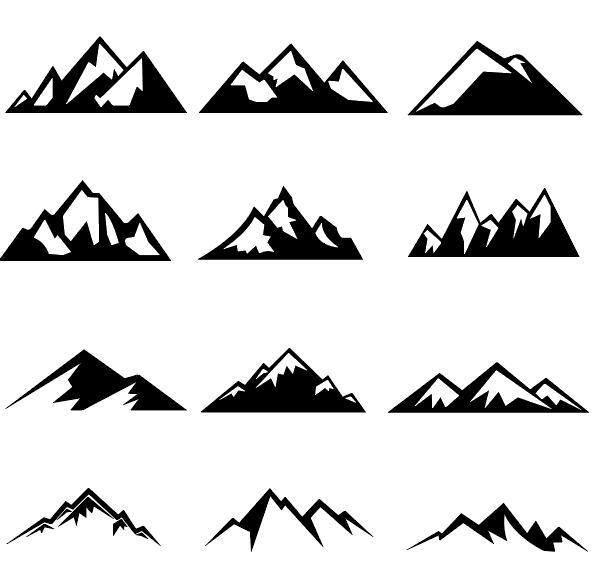 592x588 Mountain Illustration Vectors Set Free Download