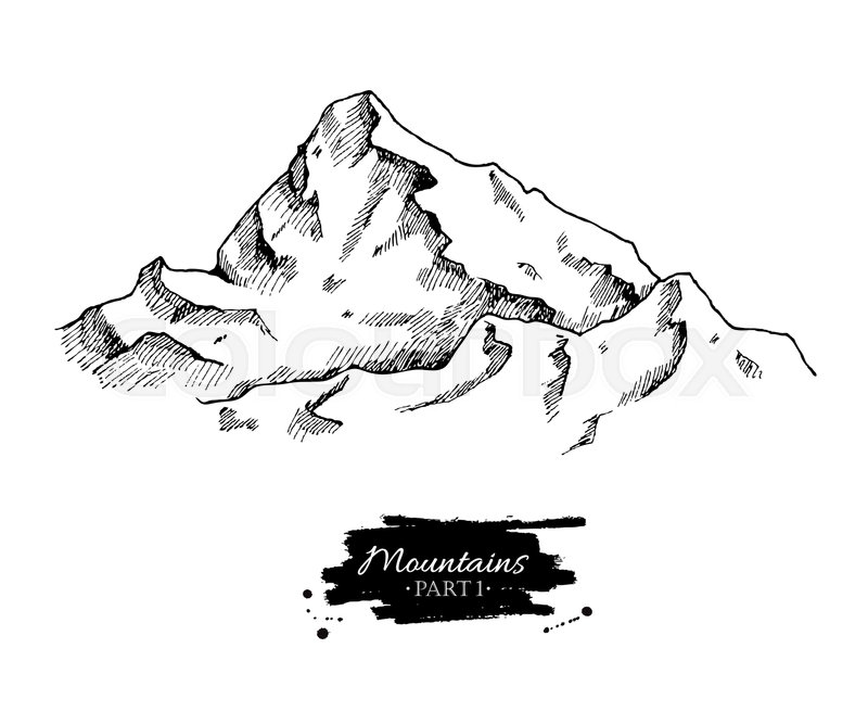 800x656 Vector Mountains Drawing Hand Drawn Stock Vector Colourbox