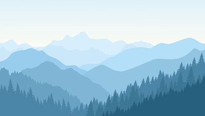 423x240 Beautiful Morning In The Blue Mountains Vector Illustration