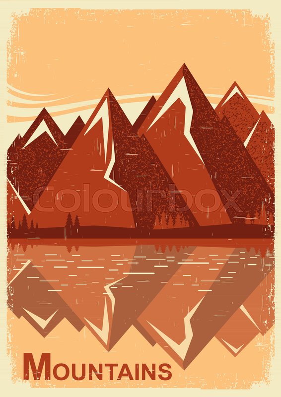 566x800 Mountain Landscape With Mountain Lake Stock Vector Colourbox