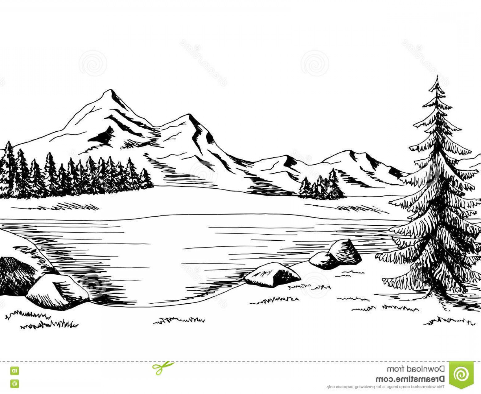 Mountain Lake Vector at Vectorified.com | Collection of Mountain Lake ...