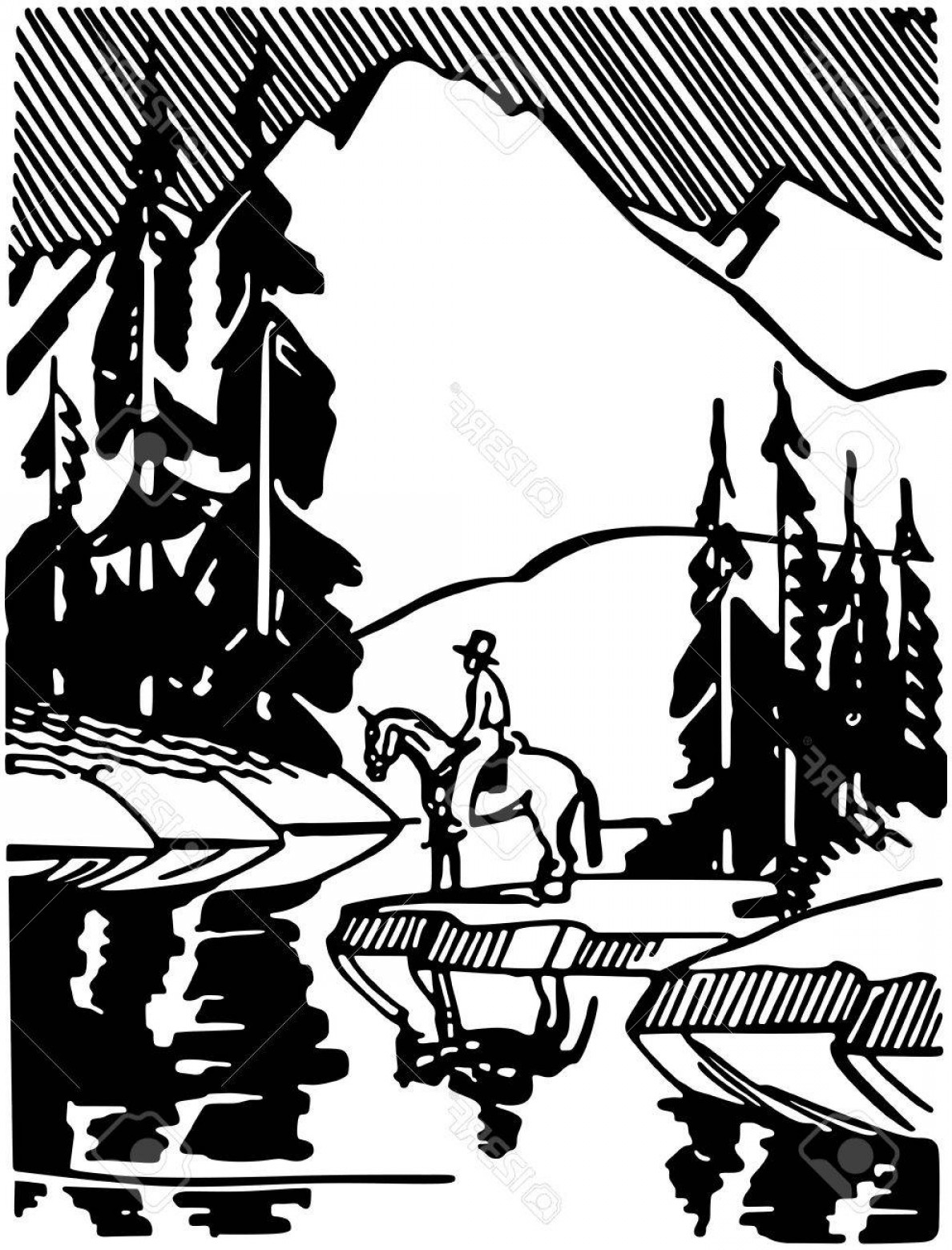 1188x1560 Vector Art Mountain And Lake Catamart