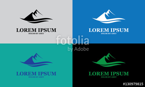 500x300 Abstract Mountain Lake Logo Stock Image And Royalty Free Vector