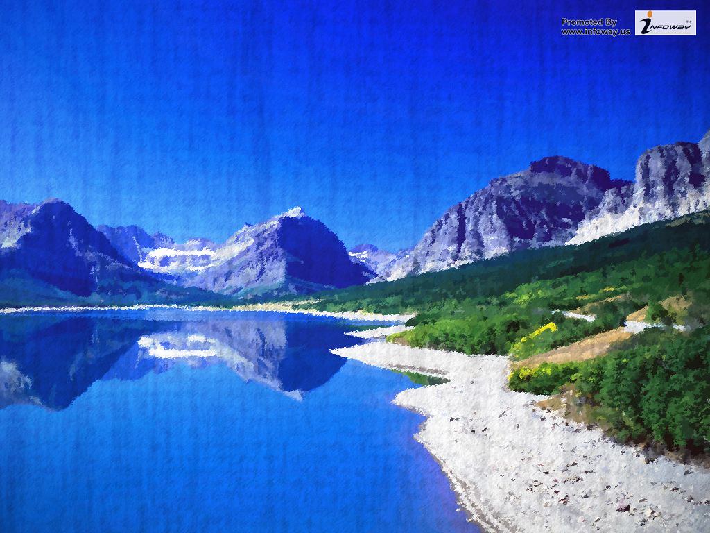1024x768 Freevector Mountain Lake Vector Freevector Mountain Lake