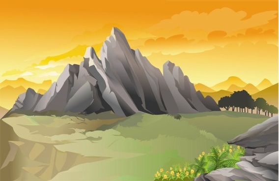 568x368 Mountain Landscape Free Vector Download