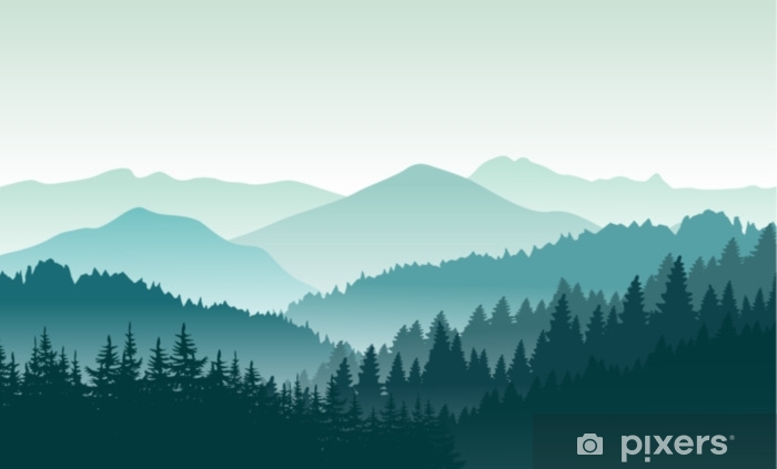 700x423 Beautiful Mountain Landscape Vector Illustration Wall Mural