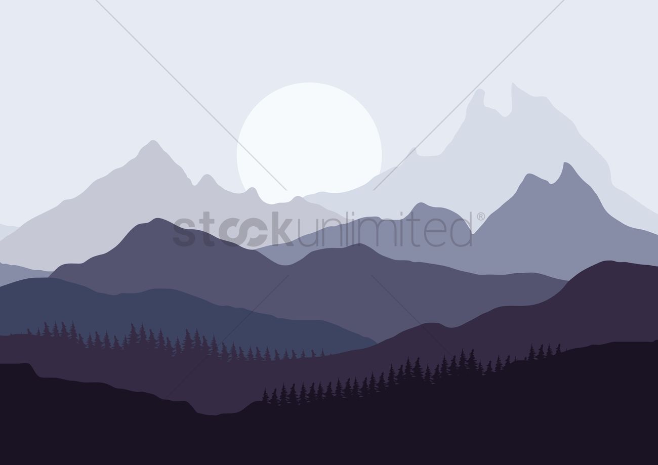 1300x919 Mountains Landscape Vector Image