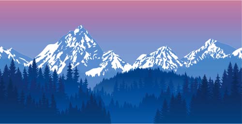 500x257 Mysterious Snow Mountain Landscape Vector Graphics Free Download