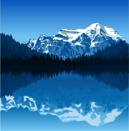 500x508 Mysterious Snow Mountain Landscape Vector Graphics Free Download