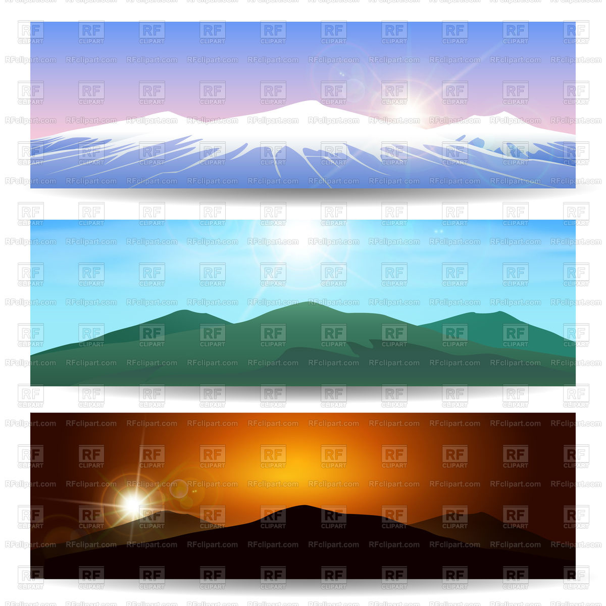 1200x1200 Set Of Different Mountain Landscapes Vector Image Of Nature