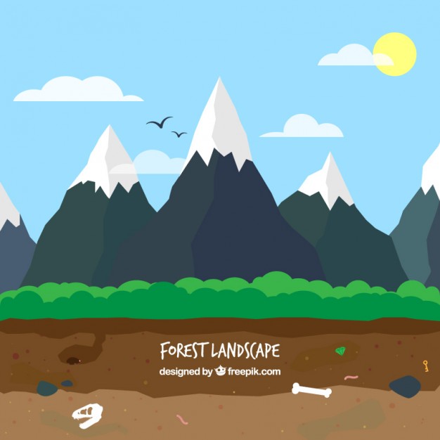 626x626 Snowy Mountains Landscape Vector Free Download