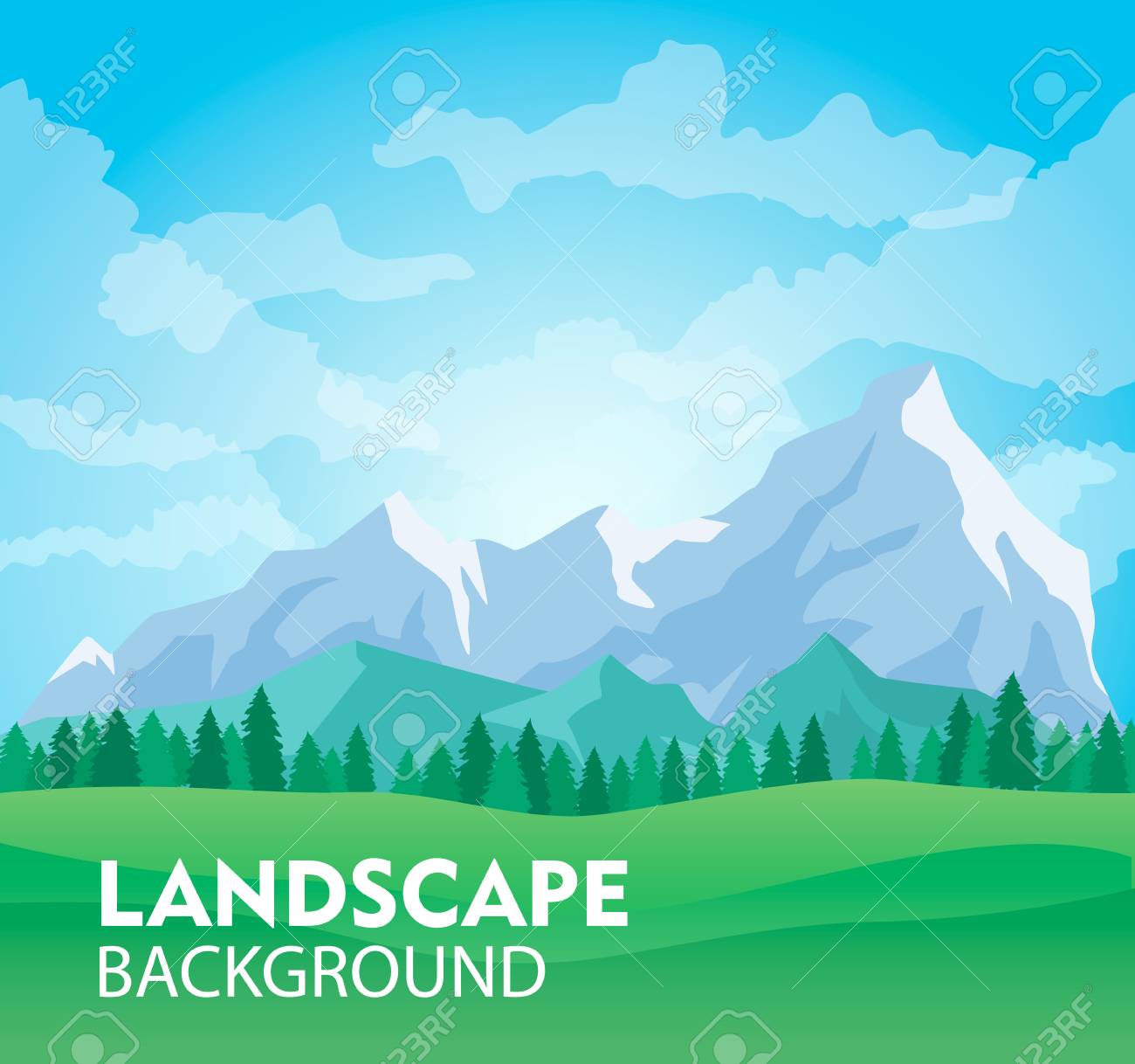 1300x1218 Sunny Mountain Landscape Vector Background Speedwing