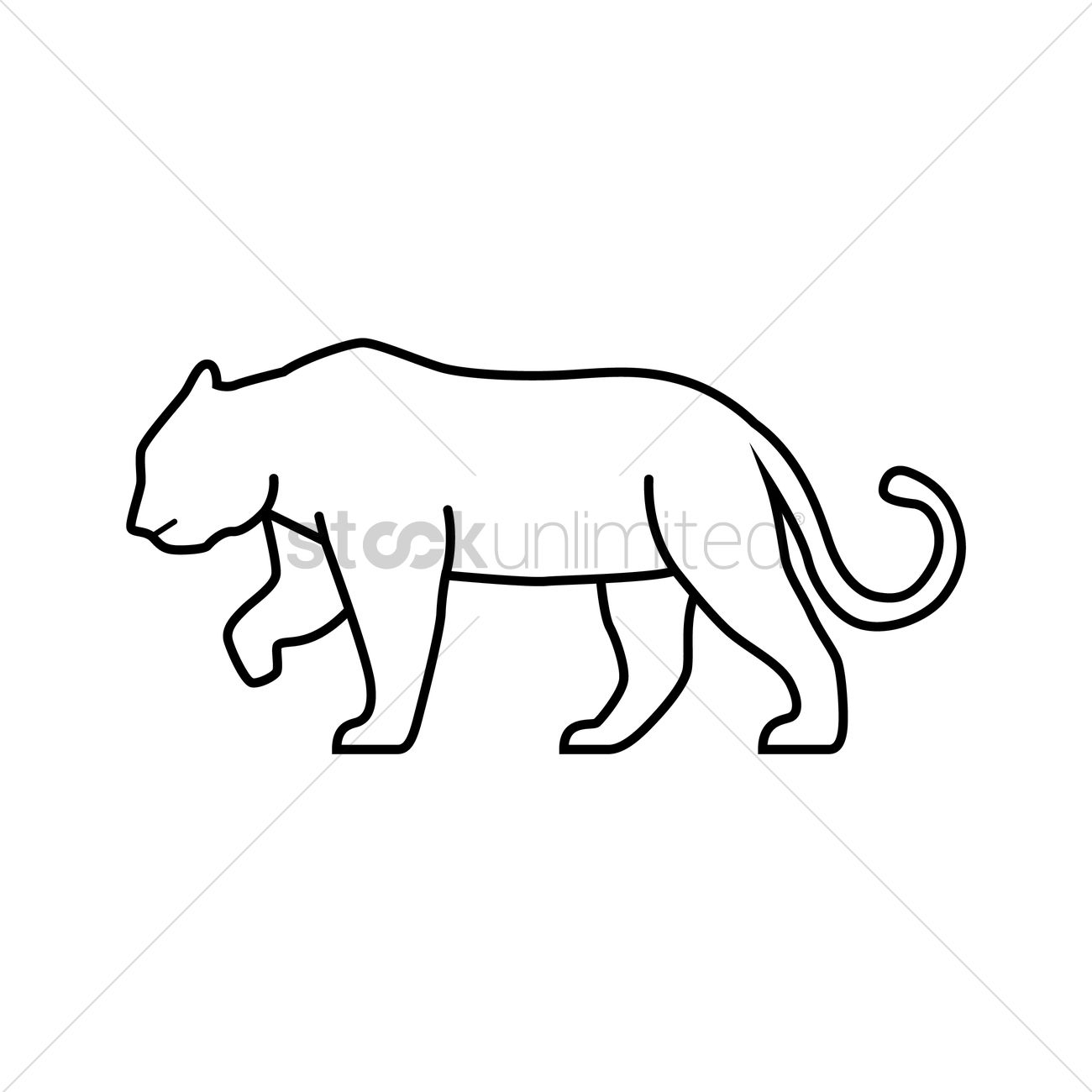1300x1300 Mountain Lion Vector Image