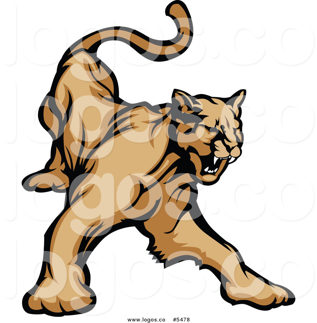1024x1044 Royalty Free Vector Of A Logo Of An Angry Growling Cougar