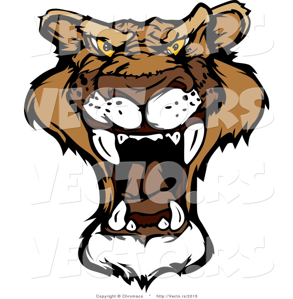 1024x1044 Cartoon Vector Of A Roaring Mountain Lion Mascot
