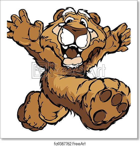 561x581 Free Art Print Of Smiling Mountain Lion Or Cougar Running