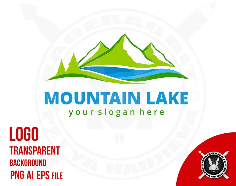 794x625 Mountain Logo Template Lake Logo Vector Illustration Etsy