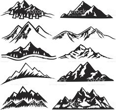 Mountain Outline Vector at Vectorified.com | Collection of Mountain ...