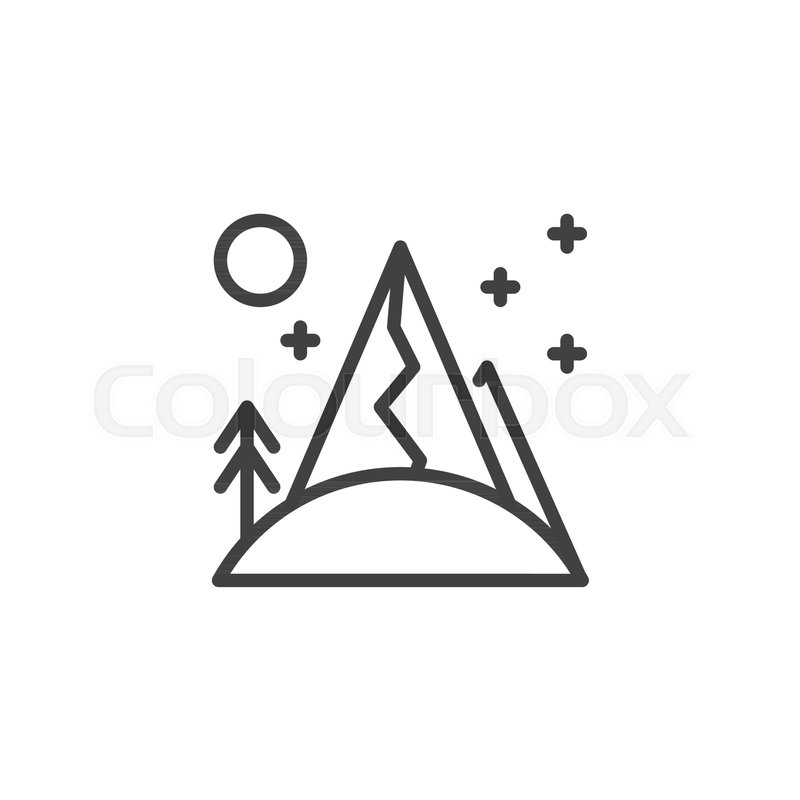 Mountain Outline Vector at Vectorified.com | Collection of ...