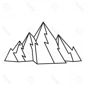 300x300 Photostock Vector Mountan Outline Illustration Of Mountain
