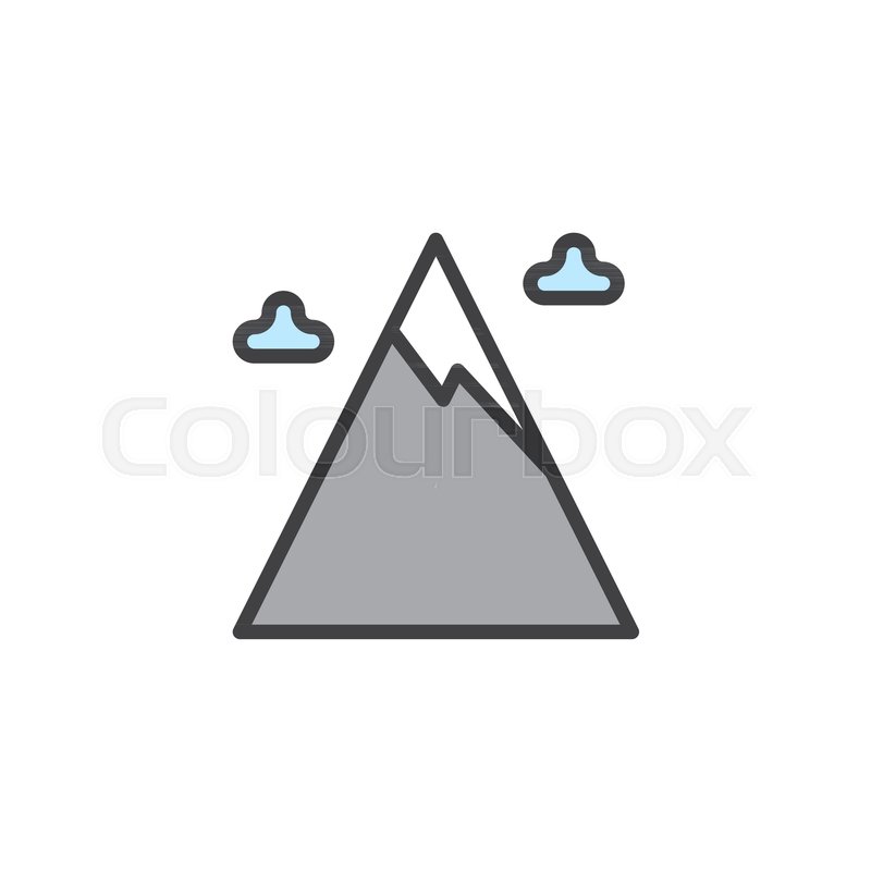 800x800 Snow Mountain Peak And Winter Clouds Stock Vector Colourbox