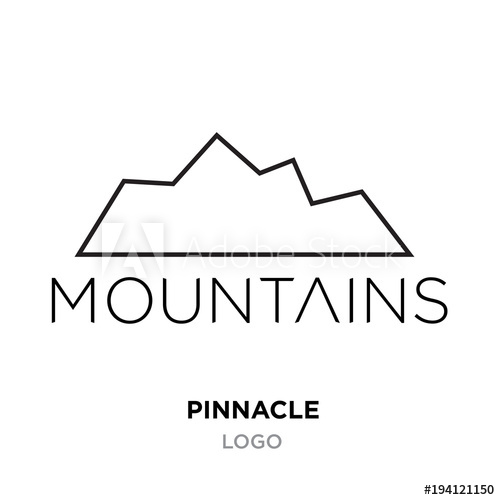 500x500 Pinnacle Logo For Company, Mountain Outline Vector Isolated