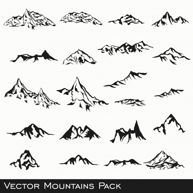 626x626 Mountain Designs Collection Vector Premium Download