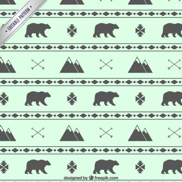 626x626 Mountains And Bears Pattern Vector Free Download