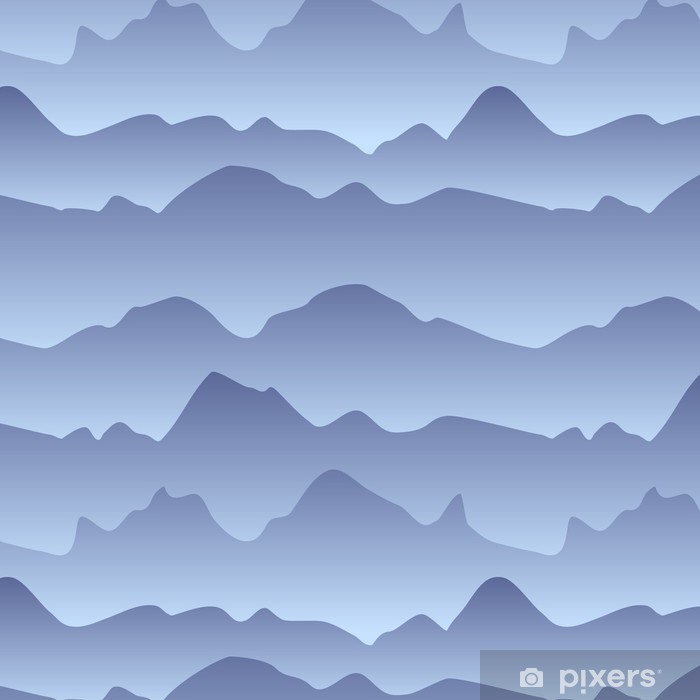 700x700 Mountains In The Fog Seamless Pattern, Vector Wall Mural Pixers