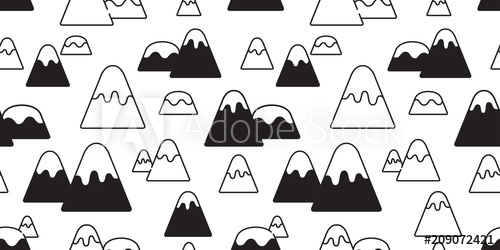500x250 Mountain Seamless Pattern Vector Snow Mountain Hill Wood Forest