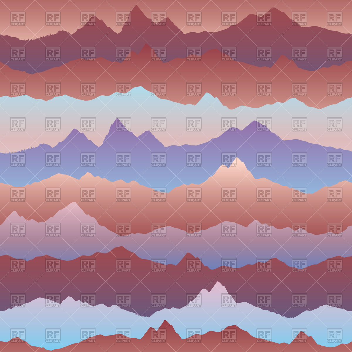 1200x1200 Abstract Wavy Mountain Skyline Background Vector Image