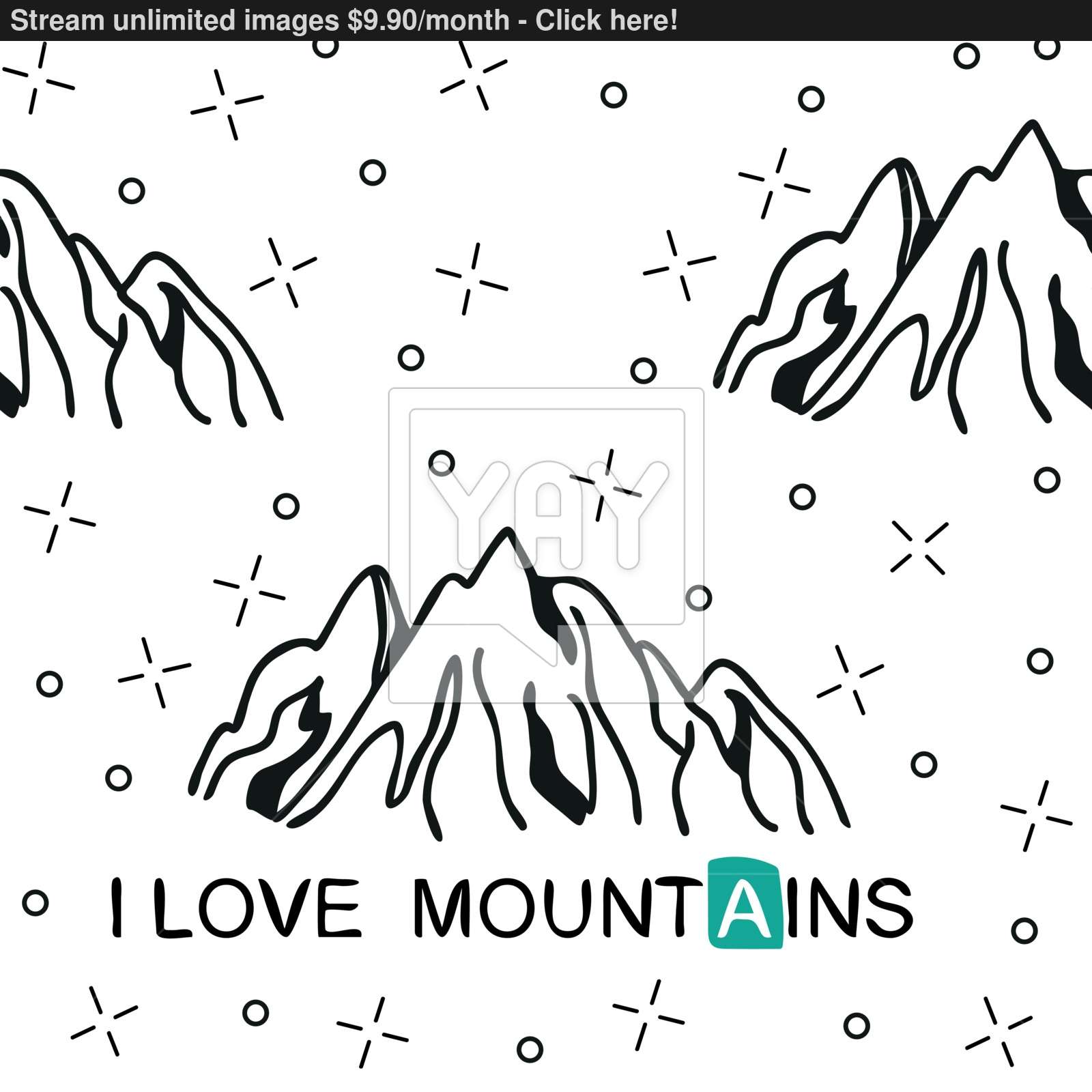 1600x1600 Hand Drawn Mountain Seamless Pattern Landscape Pattern Vector
