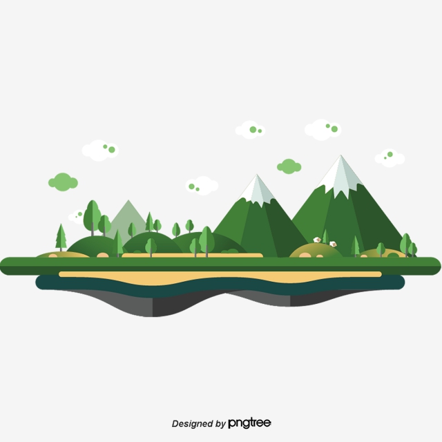 640x640 Vector Cartoon Three Hills, Cartoon Clipart, Mountain, Cartoon