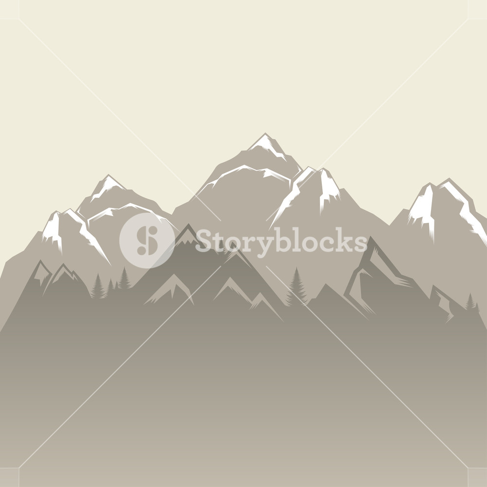 1000x1000 Design Vector Illustration Of Mountains And Forests Mountain