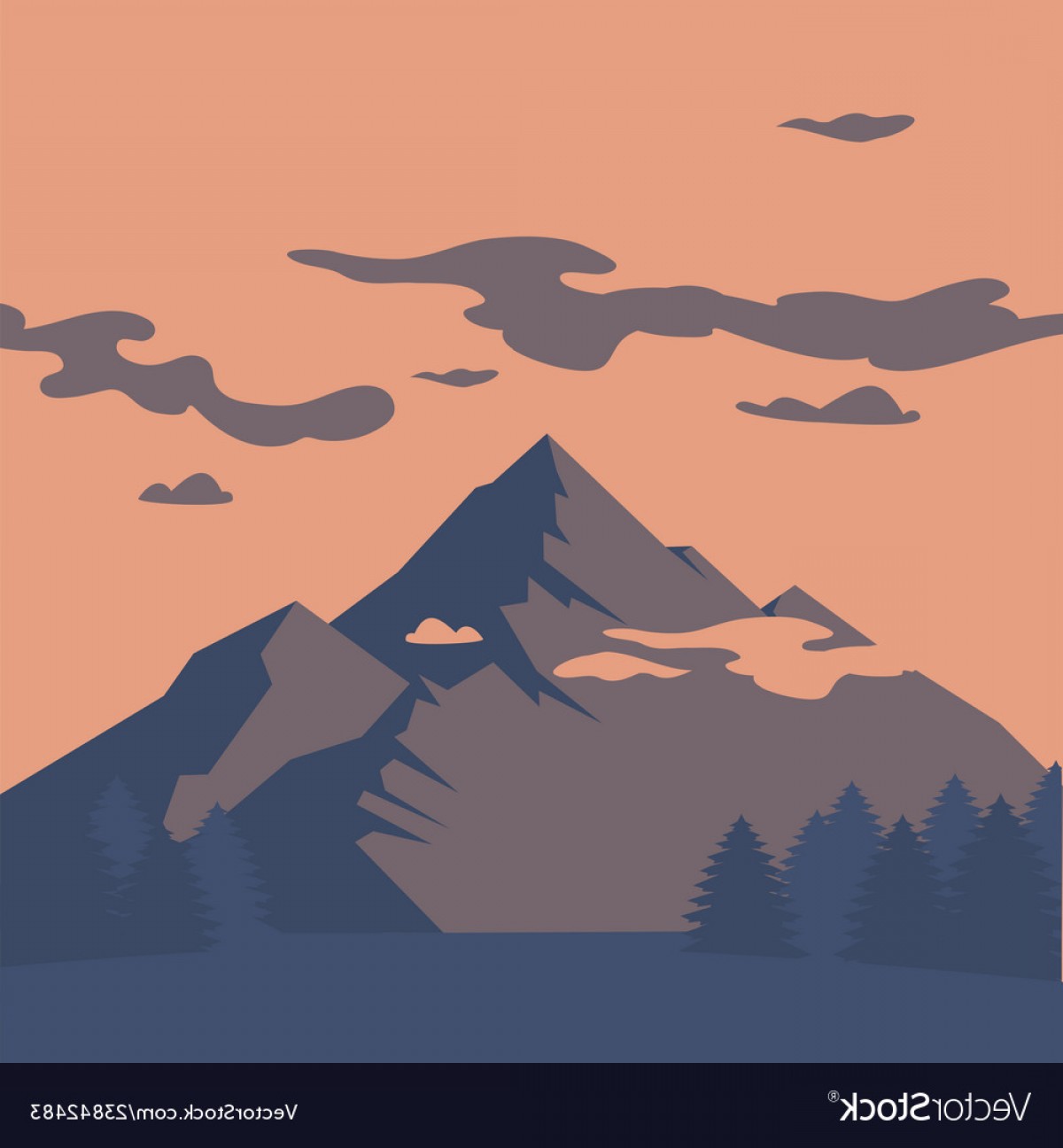 Mountain Range Silhouette Vector at Vectorified.com | Collection of