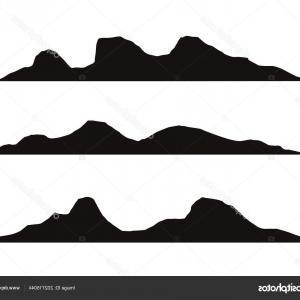 300x300 Mountains Vector Mountain Range Silhouette Isolated Illustration