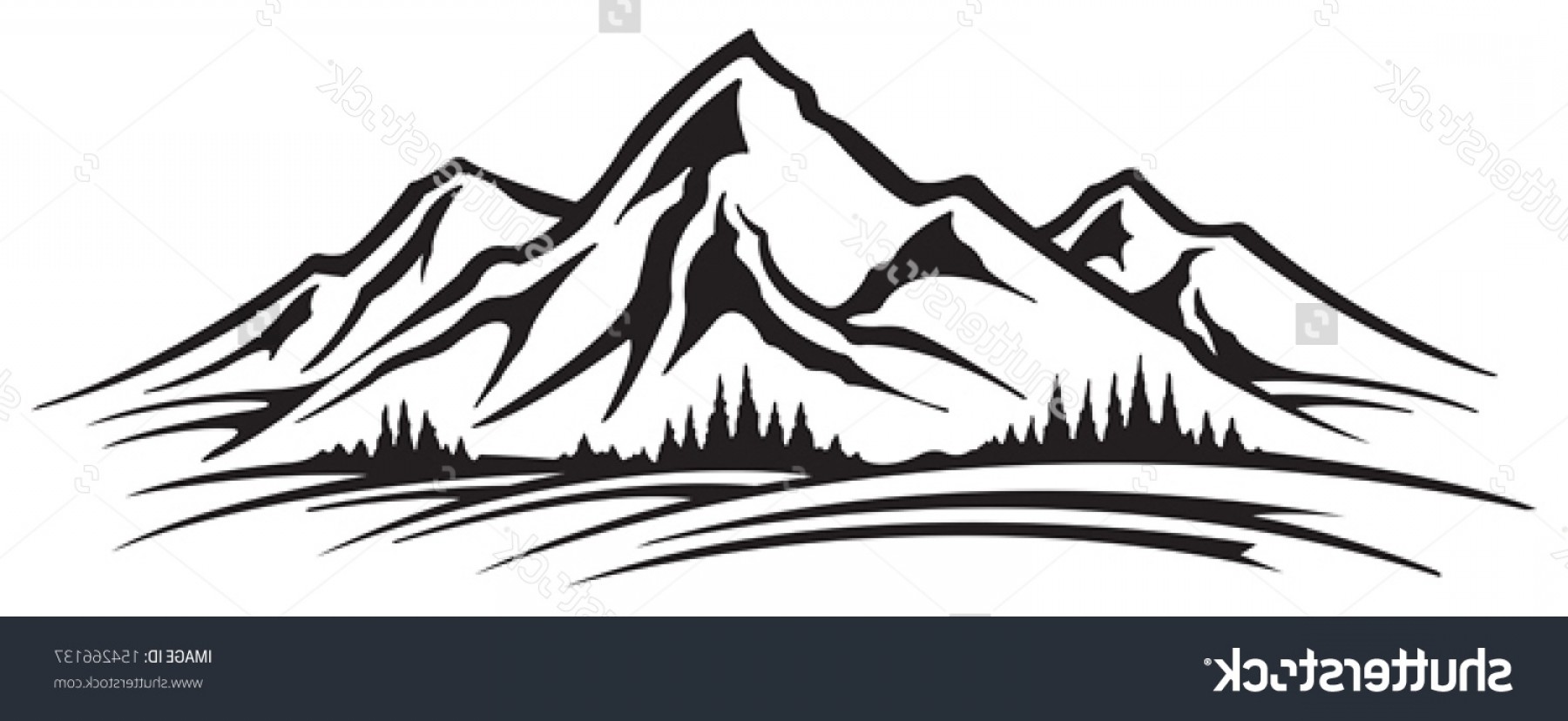 Mountain Range Silhouette Vector at Vectorified.com | Collection of ...