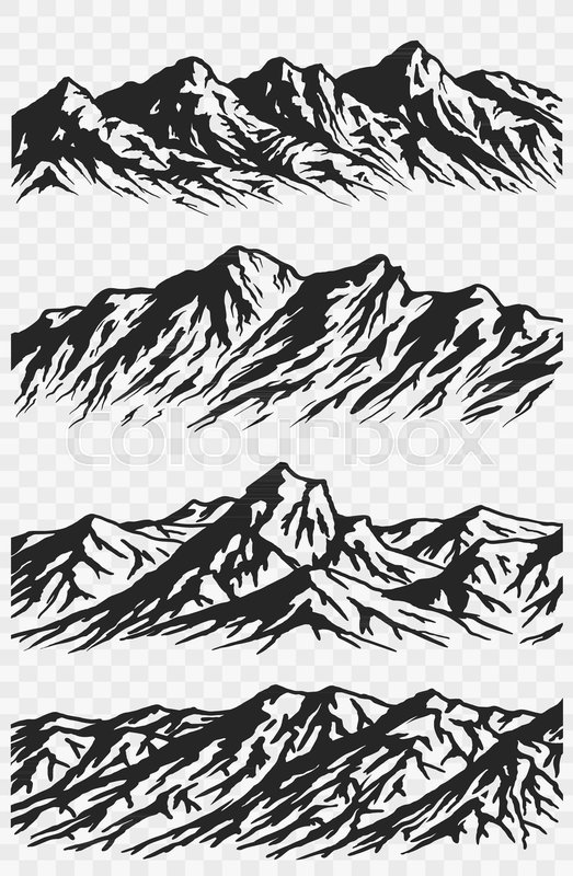 Mountain Range Silhouette Vector at Vectorified.com | Collection of