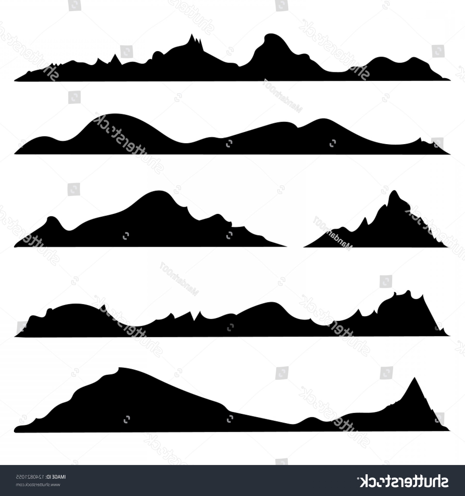 1800x1920 Vector Set Black White Mountain Silhouettes Hoodamathrun