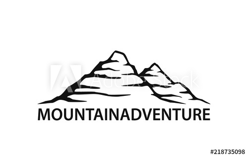 500x316 Outline Mountain Range Logo Silhouette Vector Illustration