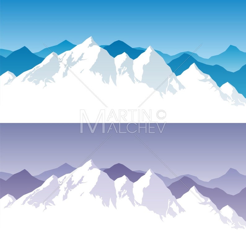 794x795 Mountain Range Vector Cartoon Clipart Illustration Mount Etsy