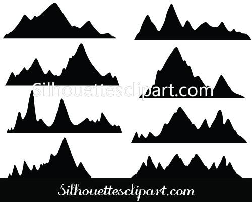 500x400 Collection Of 'mountain Range Silhouette Vector' Download More