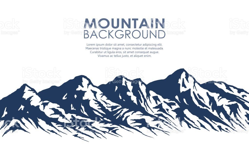 1024x614 Mountain Range Silhouette Isolated On White Background Blue