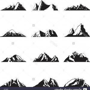 300x300 Mountains Vector Mountain Range Silhouette Isolated Illustration